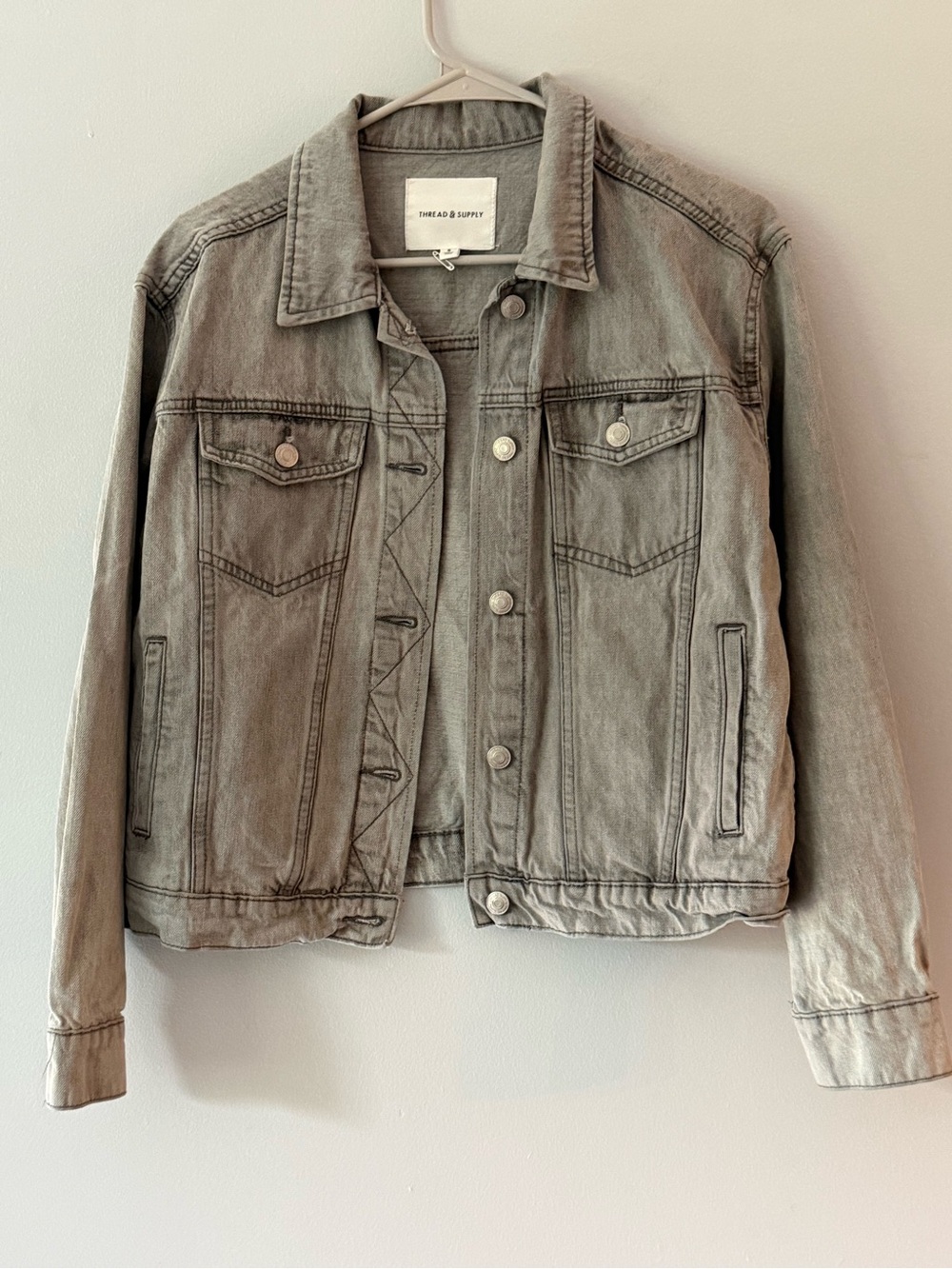 Thread & Supply Light Washed Gray Denim Jacket